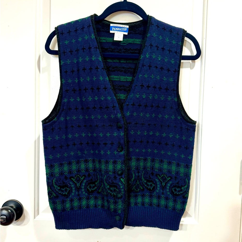 Pendleton Classic Wool Button Down Sweater Vest M… - image 1